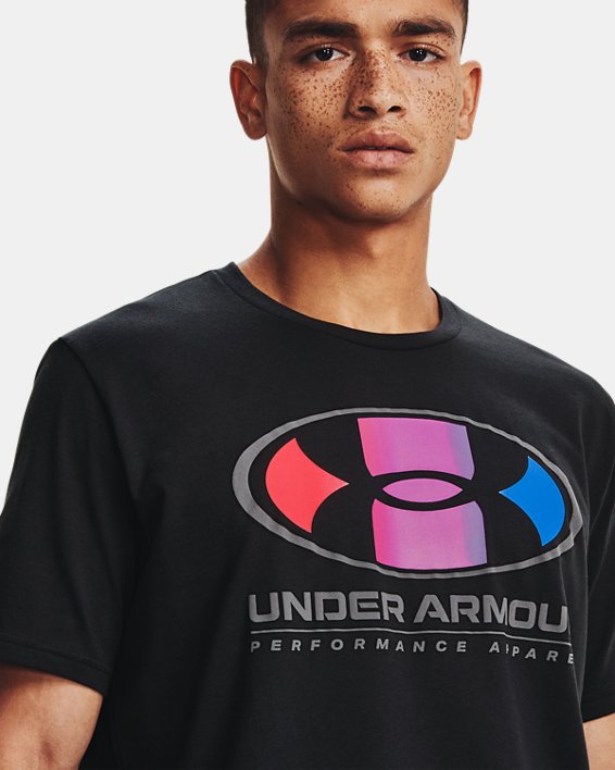 男士UA Multi Color Lockertag短袖T恤, Black, pdpMainDesktop image number 3